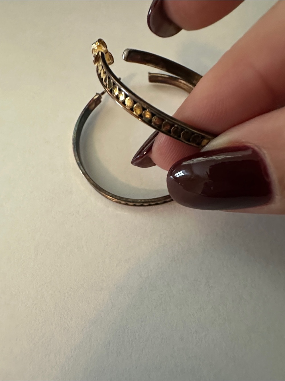 Anna Beck Gold-Accent Textured Hoop Earrings - Picture 4 of 4